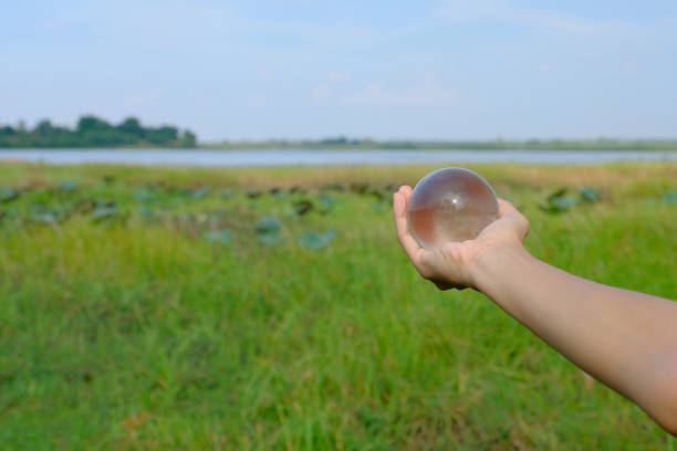 istock Looking at the world and nature through crystal ball 1150257976