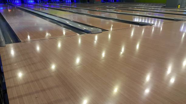 istock Bowling alley in game center 1150260716