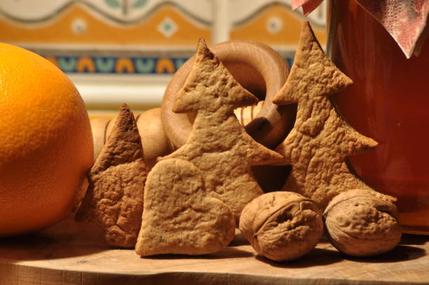 istock Gingerbread for Christmas. Honey and molds for cakes and walnuts. 1150261964