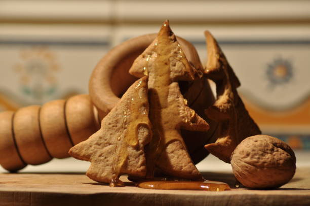 istock Gingerbread for Christmas. Honey and molds for cakes and walnuts. 1150262161