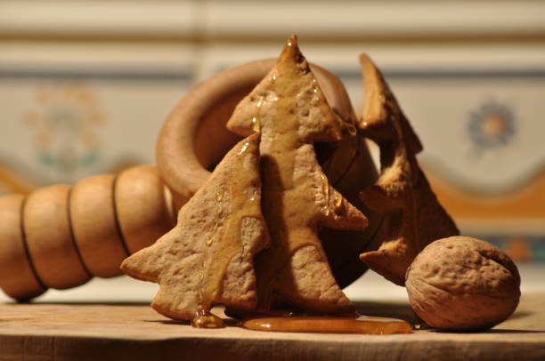 istock Gingerbread for Christmas. Honey and molds for cakes and walnuts. 1150262227