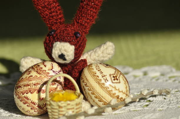 istock Easter. Symbols of Christmas. Rabbit, chicken and eggs. Willow twig. 1150266913