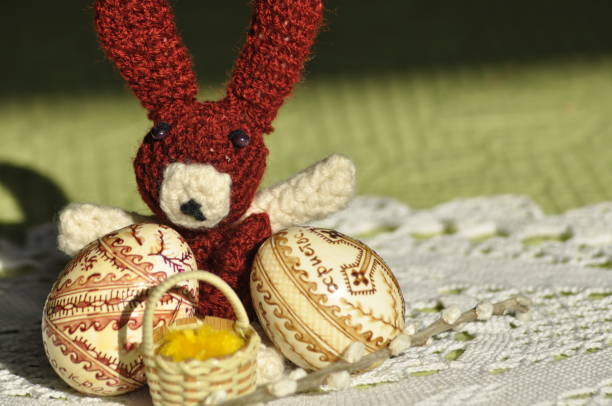 istock Easter. Symbols of Christmas. Rabbit, chicken and eggs. Willow twig. 1150266957