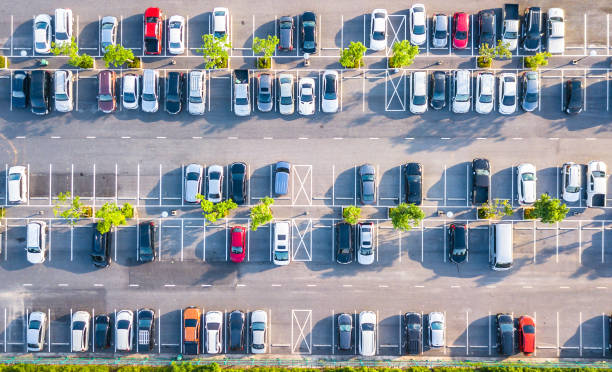 istock Top view  Parking lot and car 1150272400