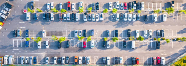 istock Top view  Parking lot and car 1150272401