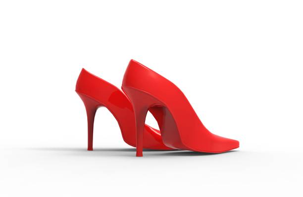 istock Red Woman Shoes 3D Rendering 1150273337