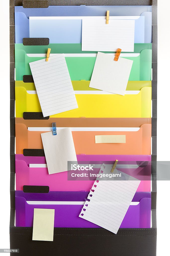 Colorido as pastas de ficheiros com Notas em branco - Royalty-free Pasta de Lombada Extensível Foto de stock
