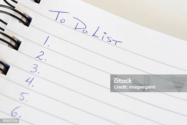 To Do List Stock Photo - Download Image Now - Aspirations, Checklist, Color Image