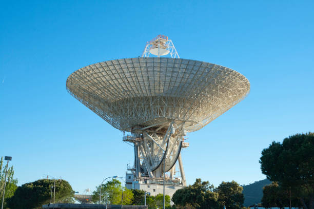 Afternoon scene of Madrid Deep Space comunication complex. It is part of NASA's Deep Space Network managed by the Jet Propulsion Laboratory.