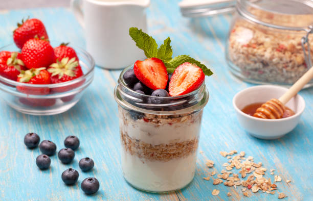 istock yogurt with granola, fresh berries 1150276856