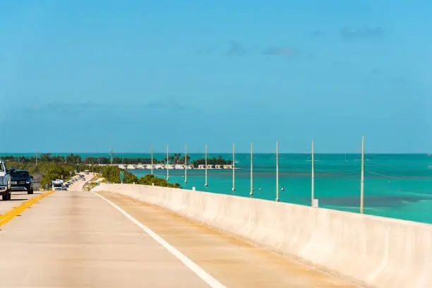 Photo of Overseas highway's bridge on a clear day