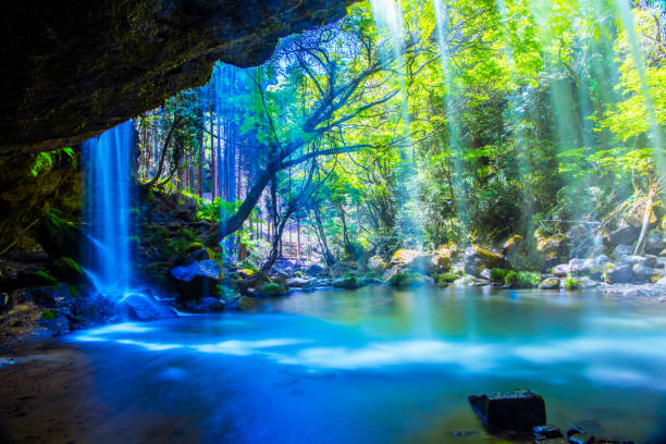 istock Nabegatai, waterfall in forest, Kumamoto Japan 1150277002