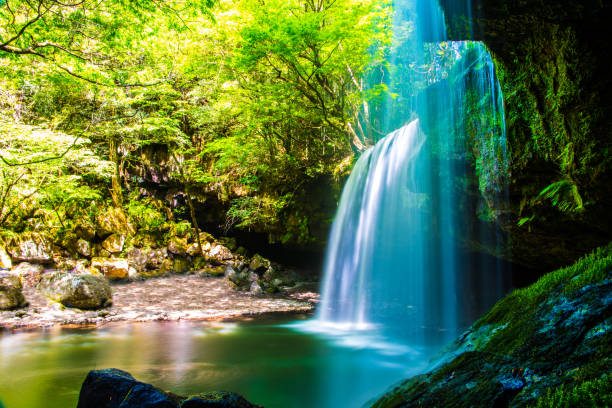 istock Nabegatai, waterfall in forest, Kumamoto Japan 1150277022