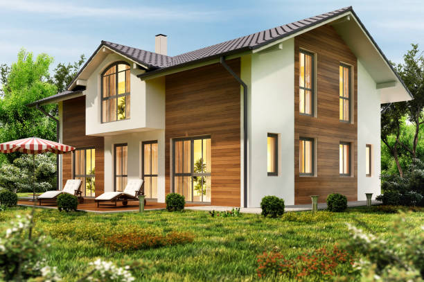 istock Modern country house with terrace 1150277960