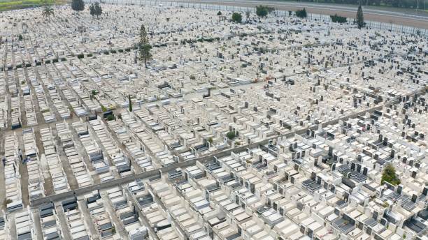 istock Jewish cemetery - aerial view 1150279566