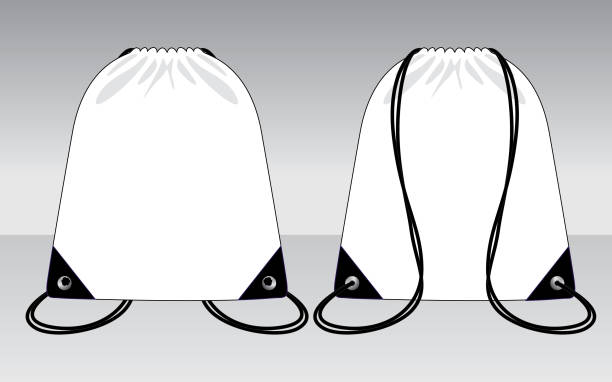 ilustrações, clipart, desenhos animados e ícones de vetor do projeto do saco de drawstring - sack bag textile rope