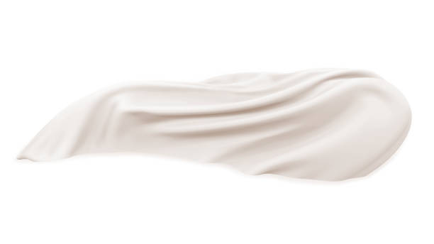 White cloth isolated on white background flying in the air, realistic illustration. Decorative material wave, silky piece of fabric with satin texture. Decorative material wave, silky piece of fabric with satin texture. White cloth isolated on white background flying in the air, realistic illustration. silk scarf stock illustrations