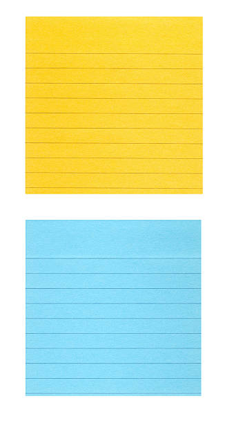 adesivo papel pautado - adhesive note note pad message pad yellow - fotografias e filmes do acervo