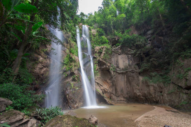 istock Mok Fa Waterfall is beautiful waterfall in Chiang Mai, Thailand 1150283102