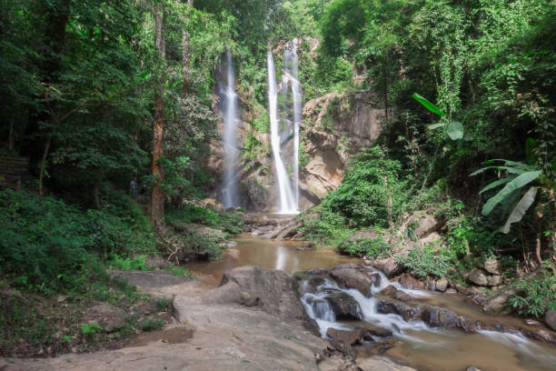 istock Mok Fa Waterfall is beautiful waterfall in Chiang Mai, Thailand 1150283125