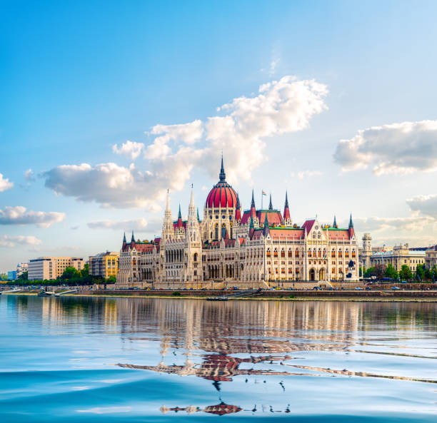 Parliament and Danube stock photo