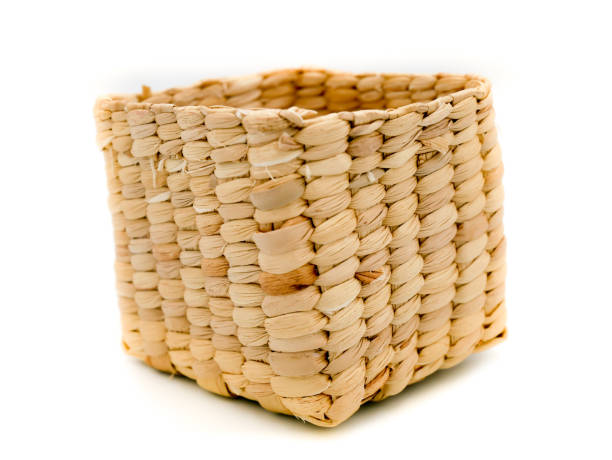 istock Small wicker basket isolated on white background 1150284798