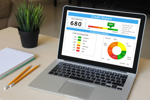 istock Credit score report laptop computer 1150285883