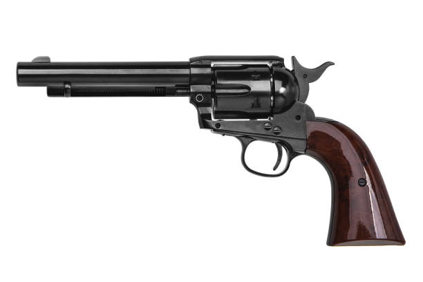 istock Gun pistol revolver isolated on white back 1150286063