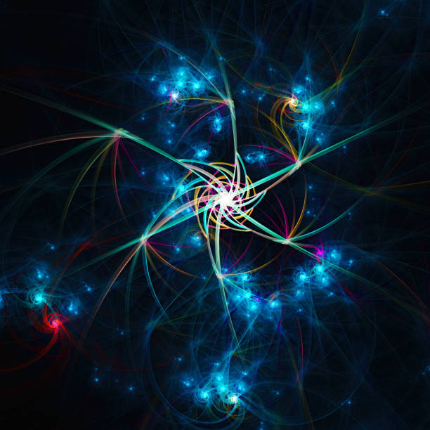 istock Abstract fractal art background in illustration space geometry. 1150286313