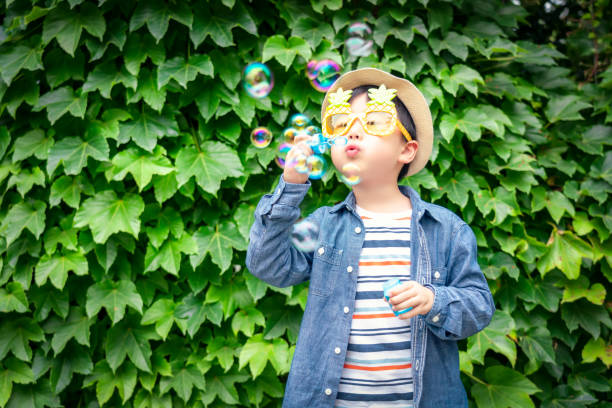Bubble Wand, Child, Boys, Chinese Ethnicity,Laughing