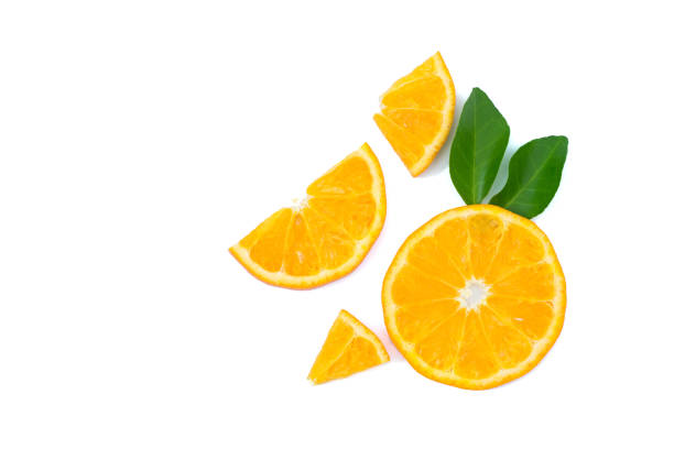 istock fresh orange slices on white background from top view 1150289073