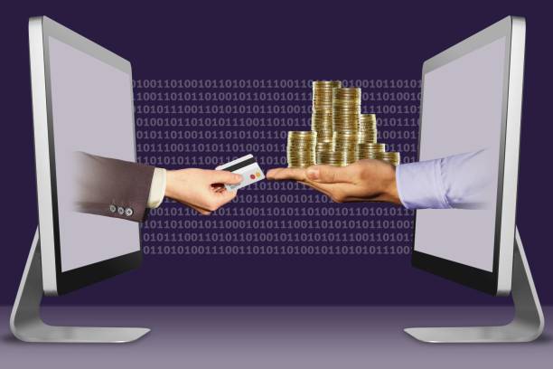 istock ecommerce concept, two hands from computers. hand with credit card and coins. 3d illustration 1150290253