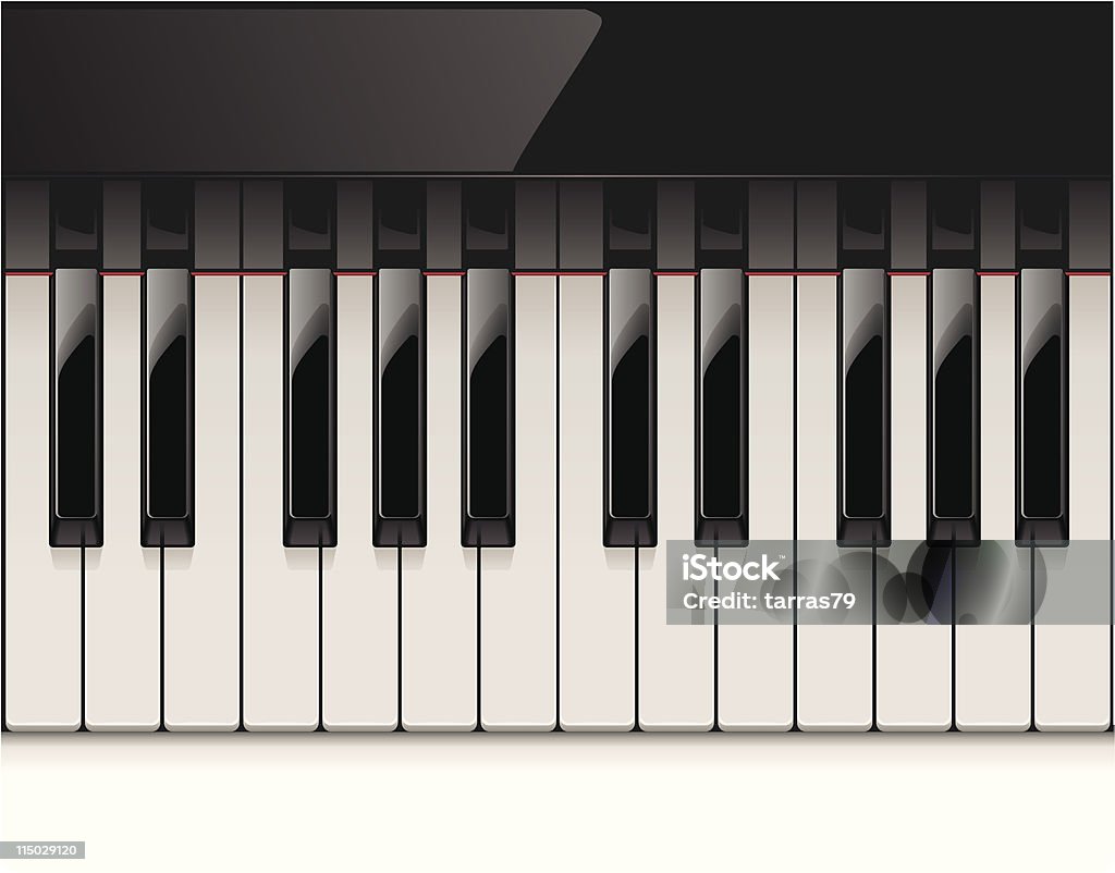 Piano keyboard Detailed and shiny ivory piano keyboard Black Color stock vector