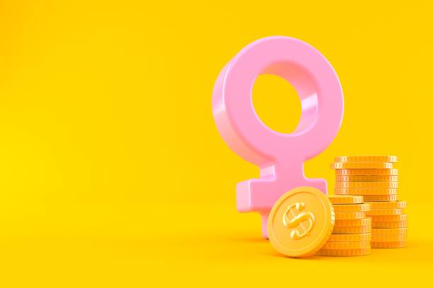 istock Female gender symbol with stack of coins 1150294777