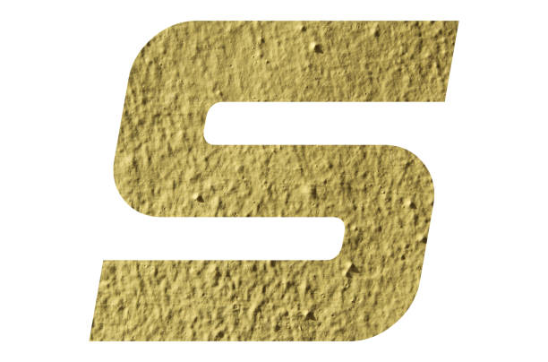 istock Letter S alphabet  with yellow wall textured on white background 1150295195