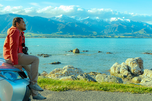 driving and taking holiday in kaikoura, New Zealand.