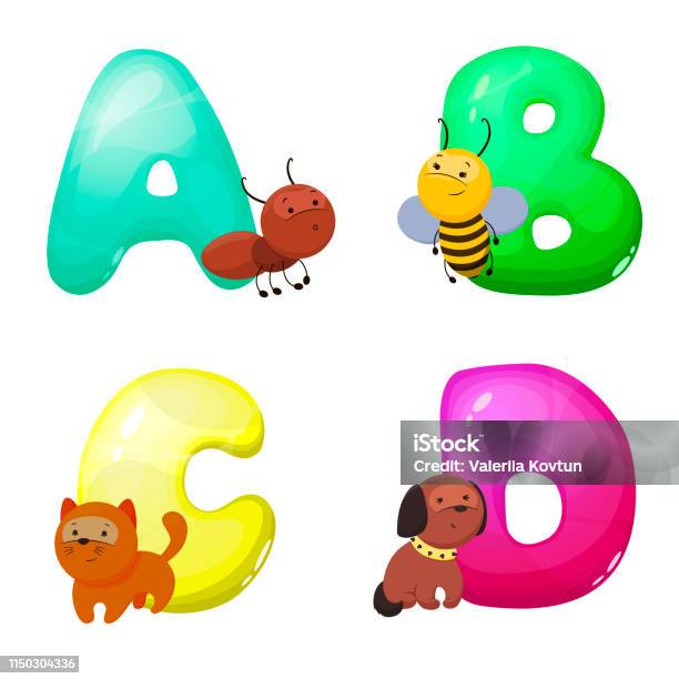 Childrens Alphabet With Animals The Letters A B C D Childrens Educational  Toy Preschool Education A Poster In The Nursery Or Classroom Stock  Illustration - Download Image Now - iStock