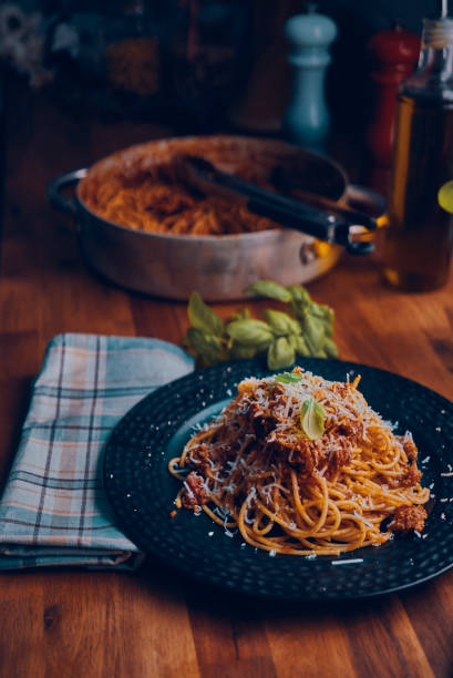 istock Spaghetti Bolognese with Fresh Basil and Parmesan 1150304869