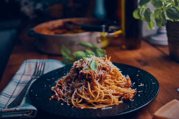 istock Spaghetti Bolognese with Fresh Basil and Parmesan 1150304870