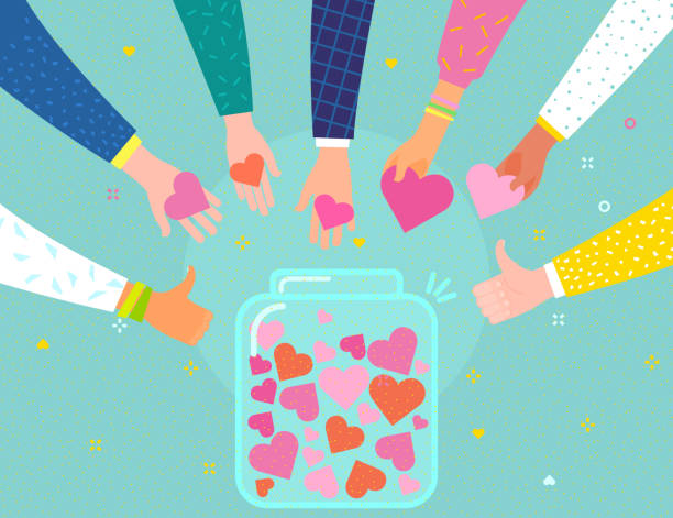 Ilustración de Concepto De Caridad Y Donación Dar Y Compartir Su Amor A La  Gente y más Vectores Libres de Derechos de Caridad y Auxilio - iStock
