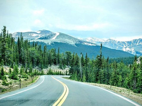 8 June 2013 - Colorado, USA - Scenic Driveway on the way to Mount Evans. Mount Evans is the highest peak in the namesake Mount Evans Wilderness in the Front Range of the Rocky Mountains of North America.