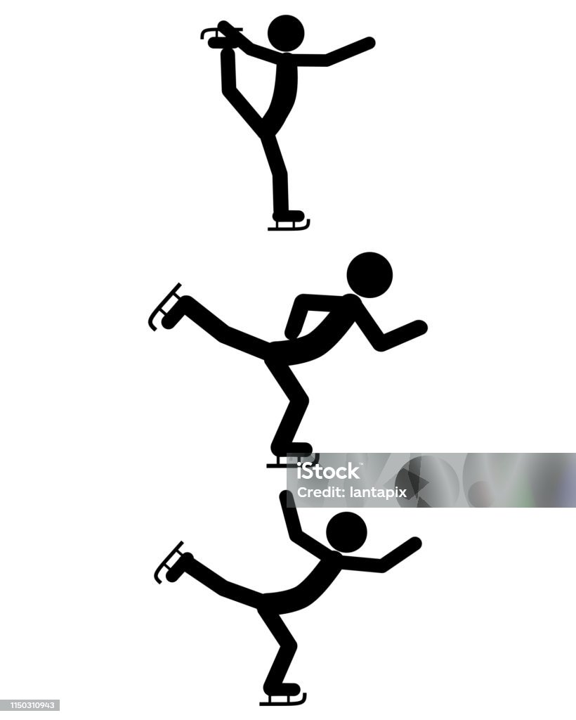 Pictogram of ice skating in winter Adult stock vector
