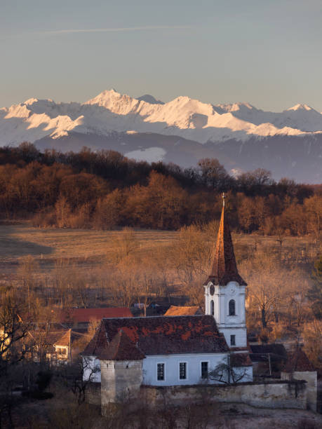 istock Spring sunrise in Gherdeal village 1150311230