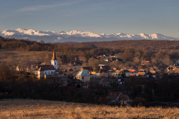 istock Spring sunrise in Gherdeal village 1150311432