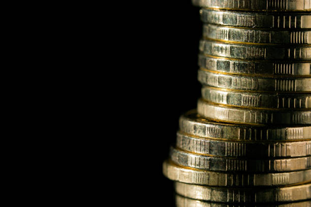 istock Golden coins close up. 1150312801