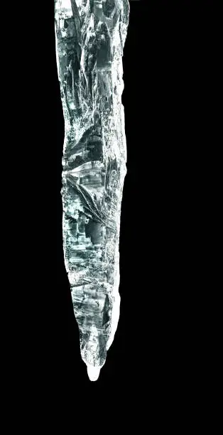 big icicle isolated in black