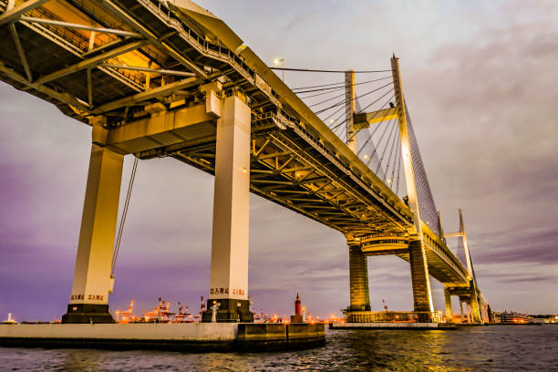 istock Yokohama Bay Bridge visible from Daikokufuto west green space 1150316519
