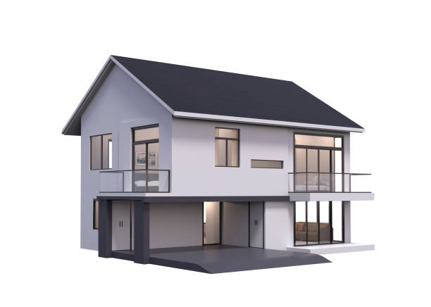 3d render of house isolated on a white.