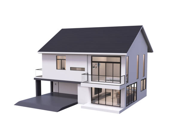 istock 3d render of house isolated on a white. 1150318490