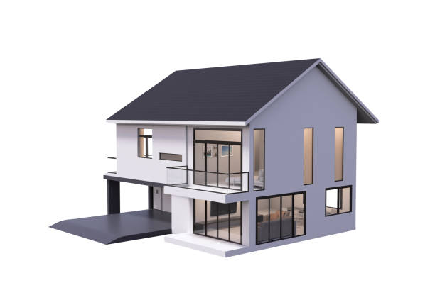 istock 3d render of house isolated on a white. 1150318530
